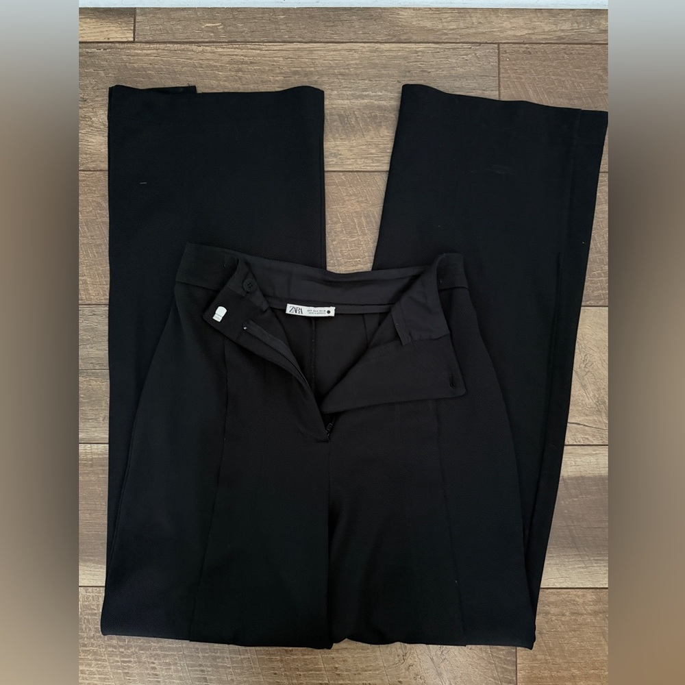 Zara Black Trousers Classic Straight-Leg